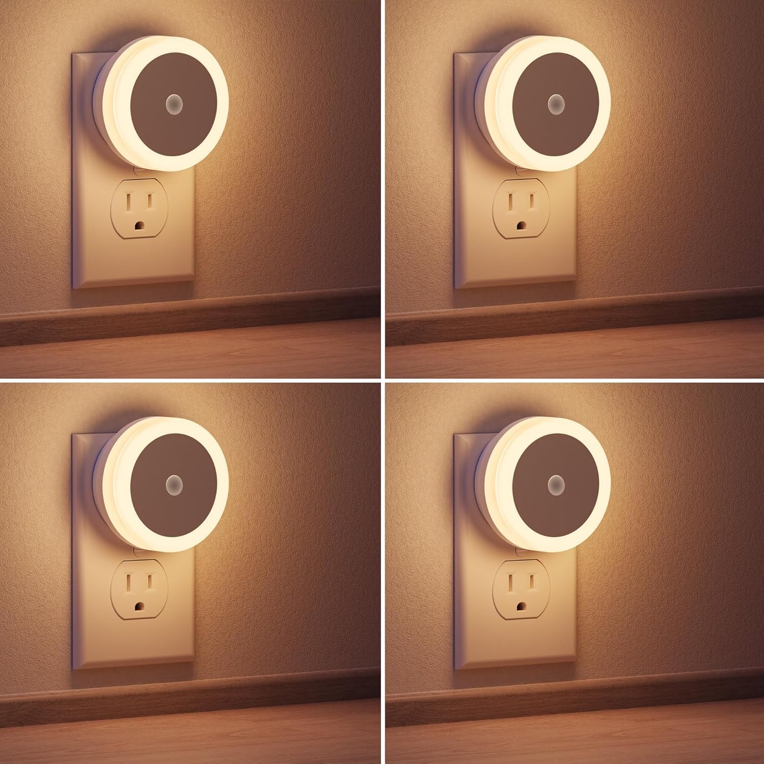 Briignite LED Baby Night Lights Plug into Wall [4Pack], Nightlight with Light Sensors for Kids Room, Bathroom Stair Lights, Hallway…