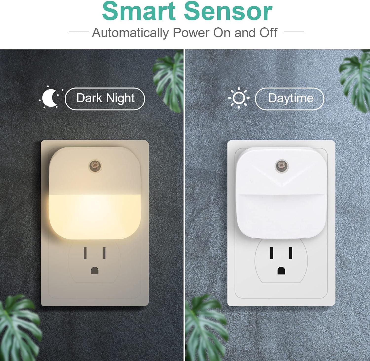 6 Pack Night Light Plug in, Warm White LED Nightlights with Smart Dusk to Dawn Sensor, Plug into Wall Nightlights Suitable for Bedroom…