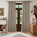 Twodrapes Greige Pleated Blackout Curtains 96 Inches Long 2 Panels for Dining Living Room Darkening Neutral Memory Shape Pinch Pleat Black…