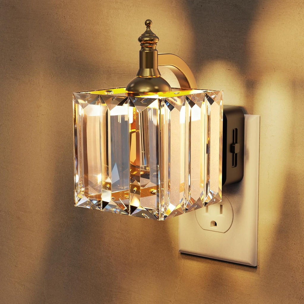 L LOHAS LED Night Light, Night Lights Plug into Wall, 3000K Soft White LED, Crystal Night Lights with Dusk to Dawn Sensor, 0-100lm…