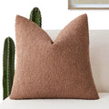Foindtower Decorative Textured Boucle Throw Pillow Covers Accent Solid Pillow Cases Neutral Soft Cozy Couch Cushion Case for Chair Sofa…