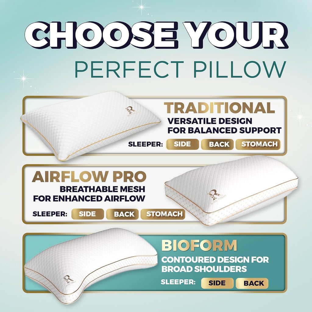 Royaltherapy Royal relaxation King 2-Pack Memory Foam Pillow, Adjustable Shredded Odor-Free Cut-Out Bed Pillow for Neck & Shoulder…