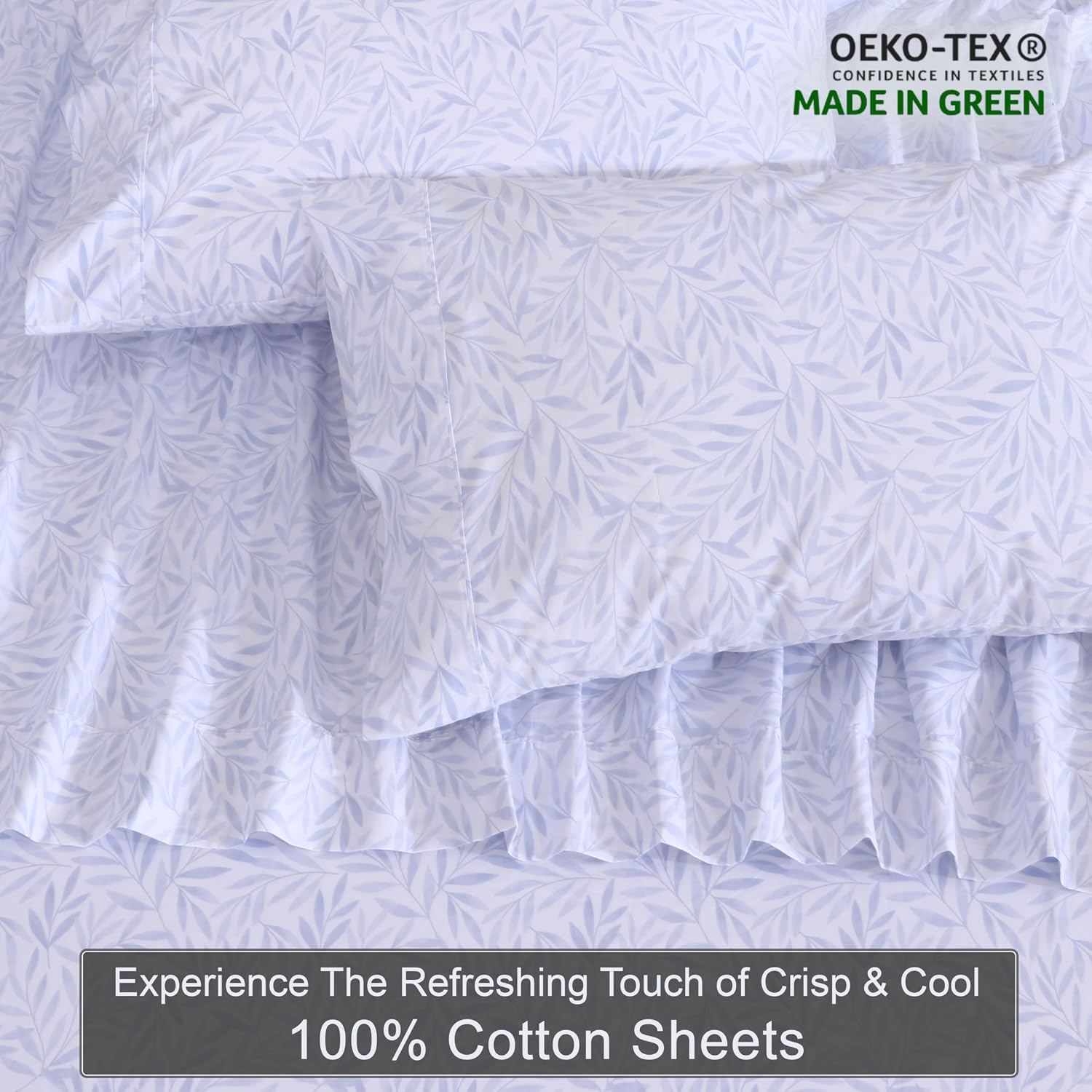 Zoyer 100% Cotton Sheets – Twin Size Percale Bedding, Cooling & Breathable, Durable with a Crisp, Soft & Comfortable Feel, 16" Deep Pocket,…