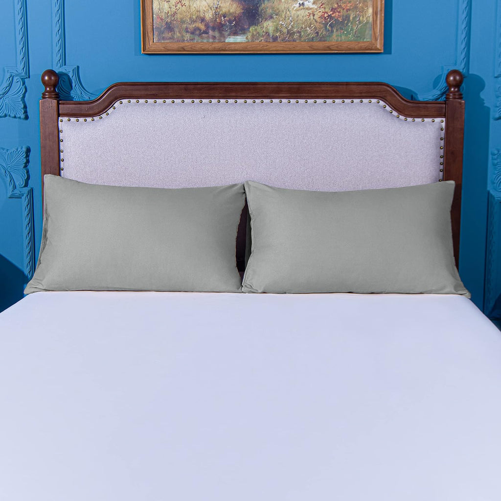 Ntbay King Pillowcase Set - 2 Pack Brushed Microfiber 20x36 Pillowcases - Soft, Wrinkle-Free, Fade-Resistant, Stain-Resistant, Smoke Grey P…