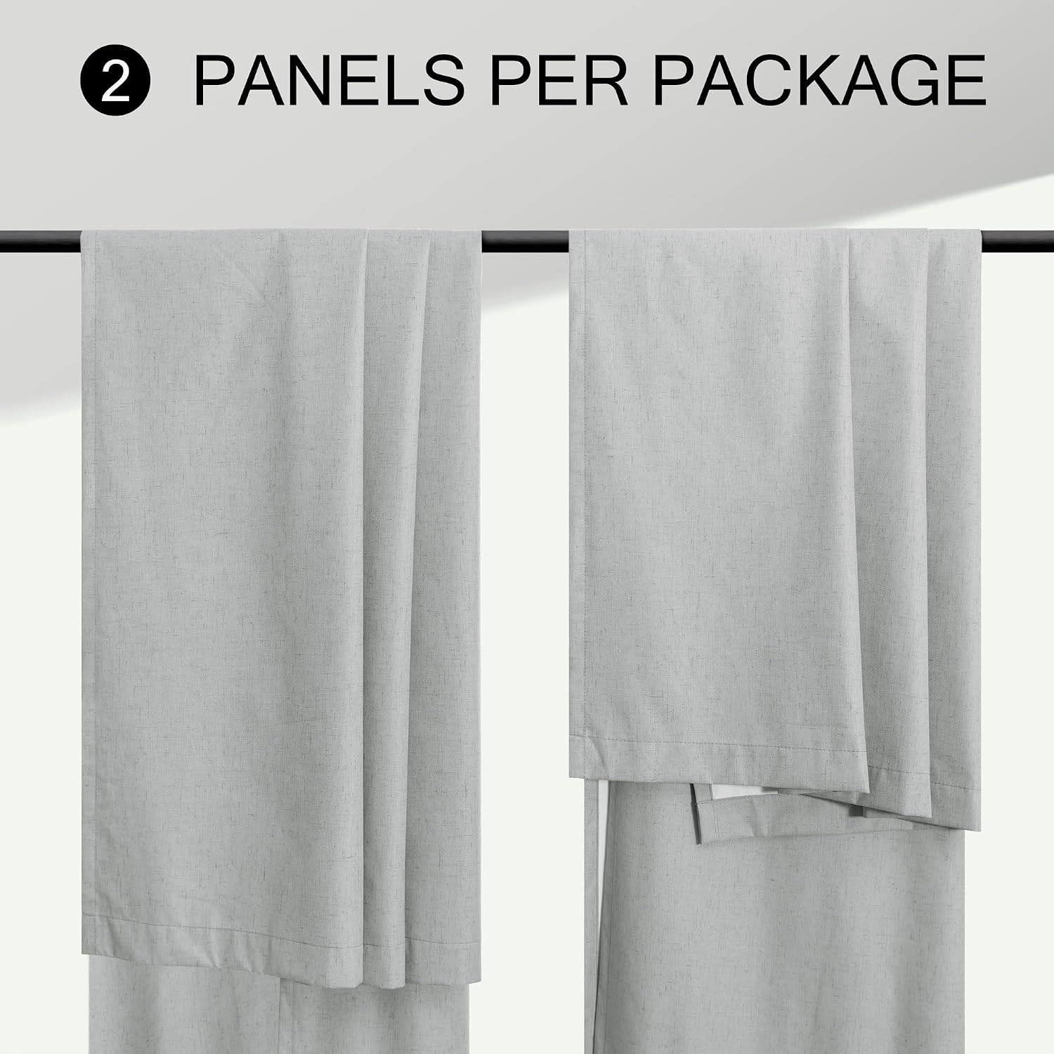 Dancurton Elegant Light Grey 100% Black Out Curtains 96 Inch Length 2 Panel for Living Room Darkening White Back Tab Thermal Insulated Long…