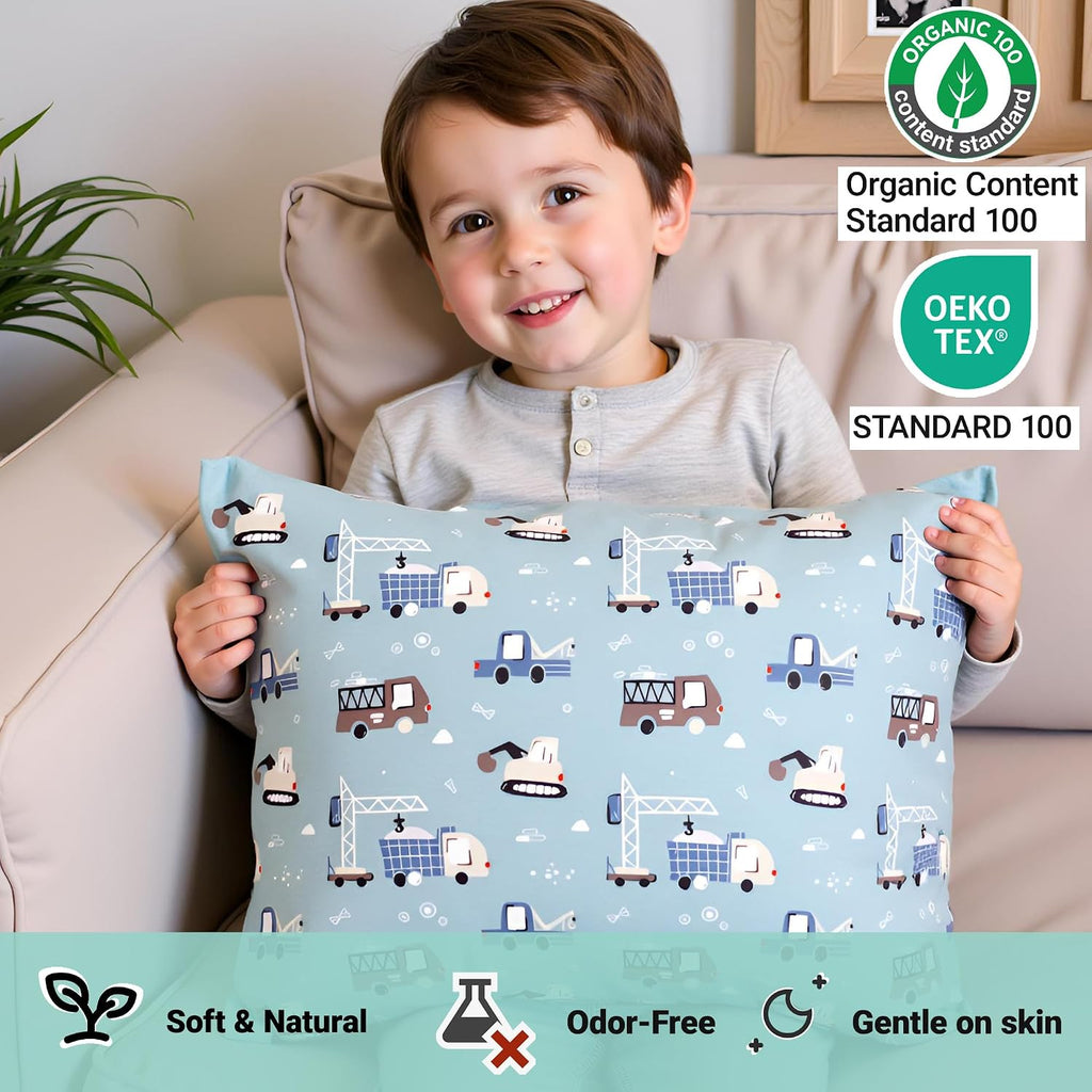 ZPECC-ABrandThatHasBeenFocusedOnBeddingFor20Years ZPECC Toddler Pillow with Pillowcase - 13x18 Organic Cotton Hypoallergenic Kids Pillow, B…