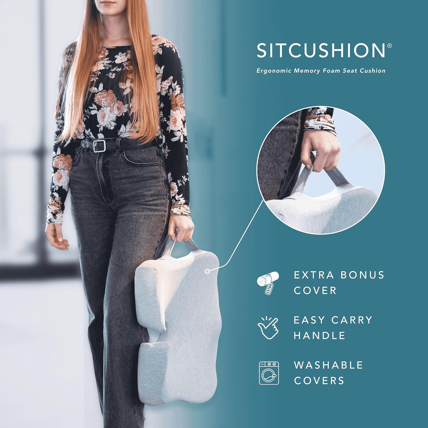 Sitcushion Extra Large Seat Cushions for Office Chairs – Gaming Chair Seat Cushion and Sciatica Pillow for Back Pain. Orthopedic Coccyx Cus…