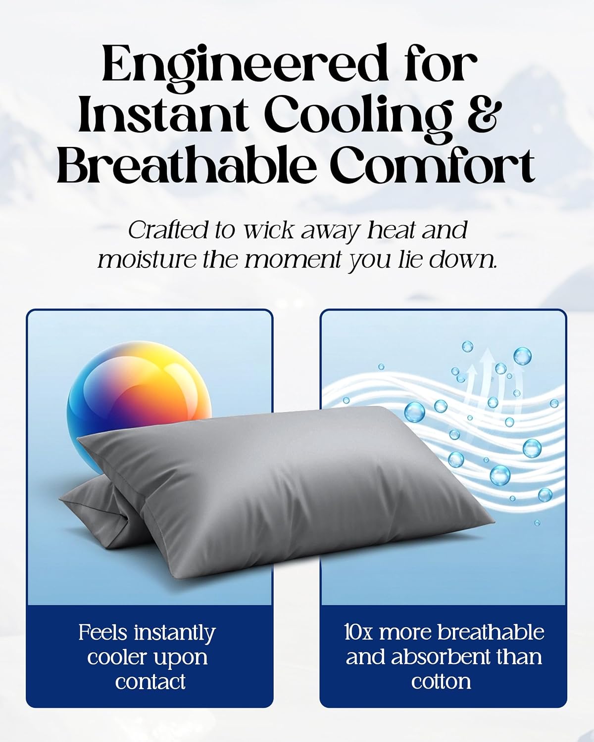 SLEEPHORIA Cooling Pillow Cases - BreezeWeave King Size Set of 2 Pillowcases for Hot Sleepers & Cool, Deep Rest - Cloud Soft, Silky…