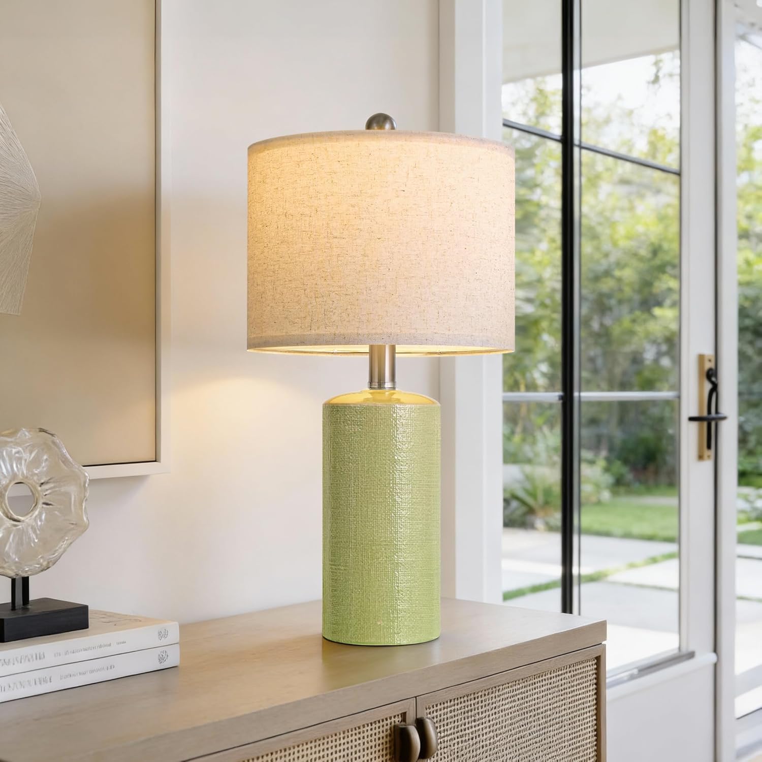 G-SAFAVA 20.5" Small Table Lamps for Living Room Lamp Single Ceramic Lamps for Bedroom Bedside Lamps Modern Boho Lamps for Night Stands…