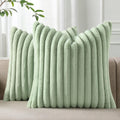 Pallene Faux Fur Plush Throw Pillow Covers 20x20 Set of 2, Luxury Soft Fluffy Striped Decorative Pillow Covers for Sofa, Couch, Living…