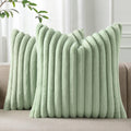 Pallene Faux Fur Plush Throw Pillow Covers 26x26 Set of 2, Luxury Soft Fluffy Striped Decorative Pillow Covers for Sofa, Couch, Living…
