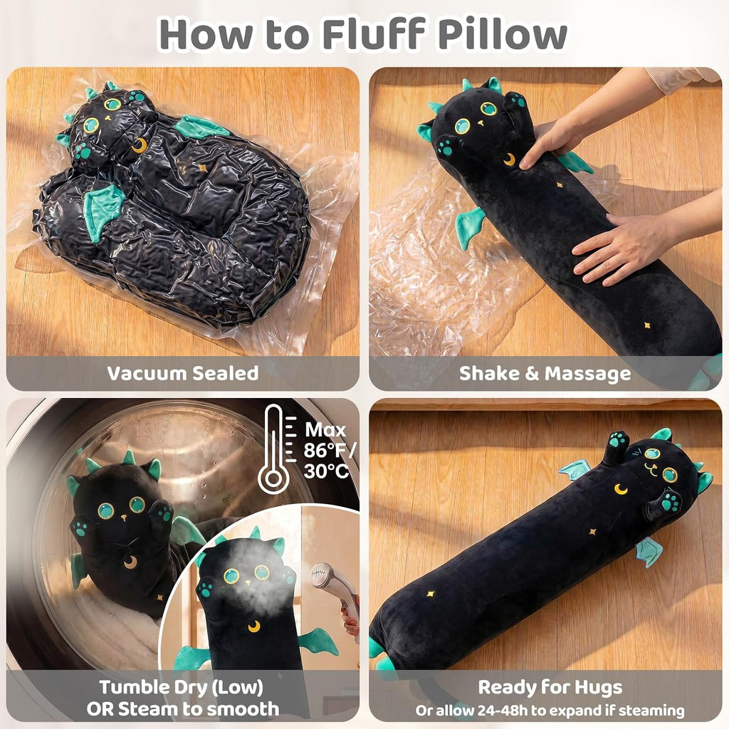 Mewaii Long Cat Plush, 5 Sizes, 120% Extra Filling Giant Plushness Kids Body Pillow, Kawaii Cute Big Eyes Stuffed Animal Plushie, Big…
