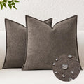 KevinTextile Kevin Textile Waterproof Decorative Pillow Covers Coco Brown 22x22 Inch Pack of 2 Soft Boucle Textured Euro Pillowcases Elegan…