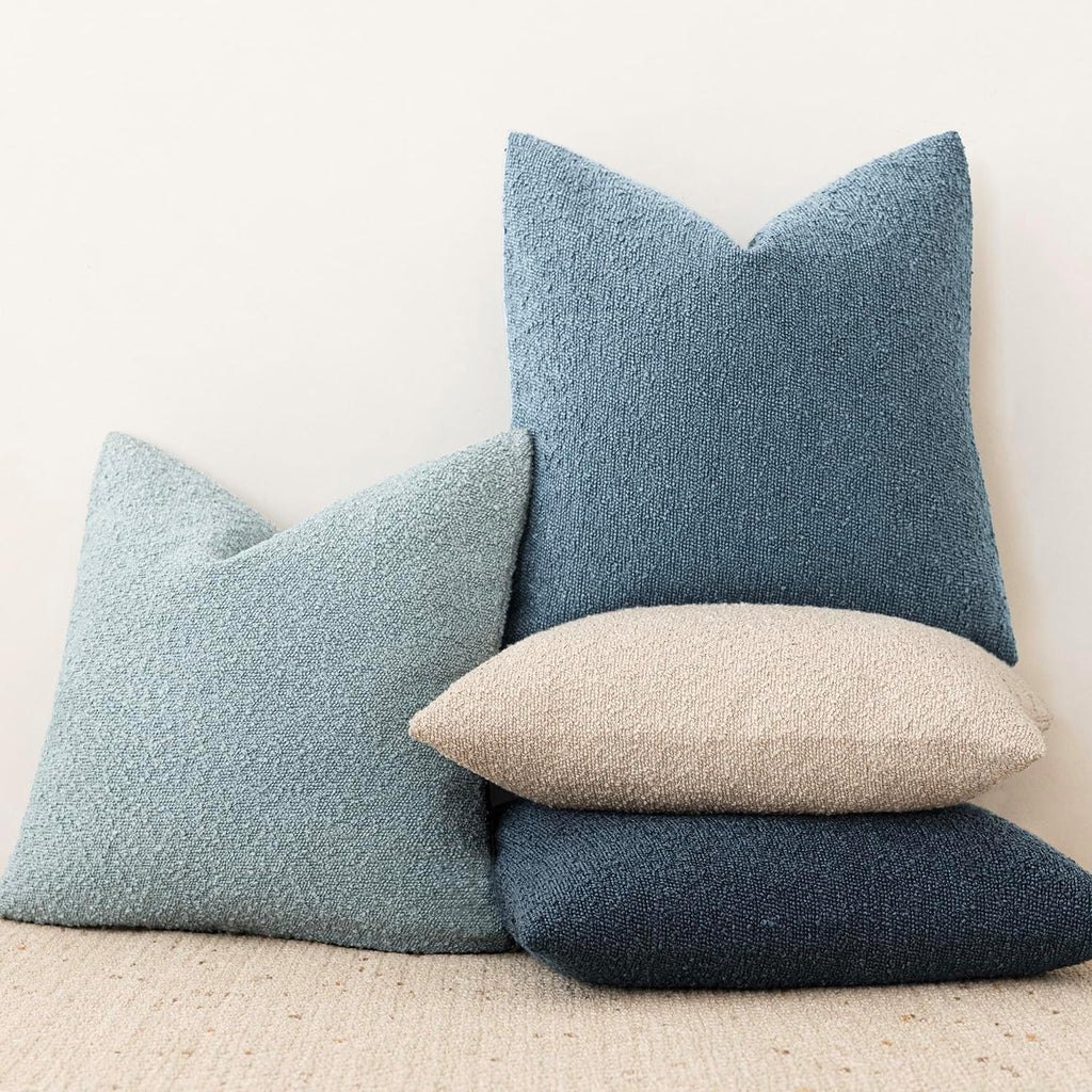 Foindtower Decorative Textured Boucle Throw Pillow Covers Accent Solid Pillow Cases Neutral Soft Cozy Couch Cushion Case for Chair Sofa…
