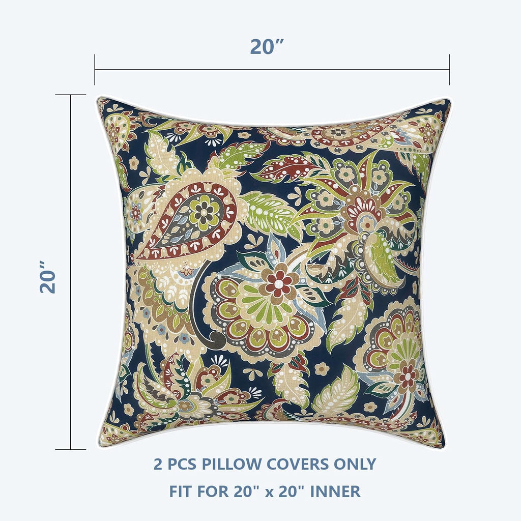 LVTXIII Outdoor/Indoor Pillow Covers, Patio Fade Resistant Throw Pillow Covers ONLY, Waterproof Farmhouse Accent Cushion Cases for Sofa…