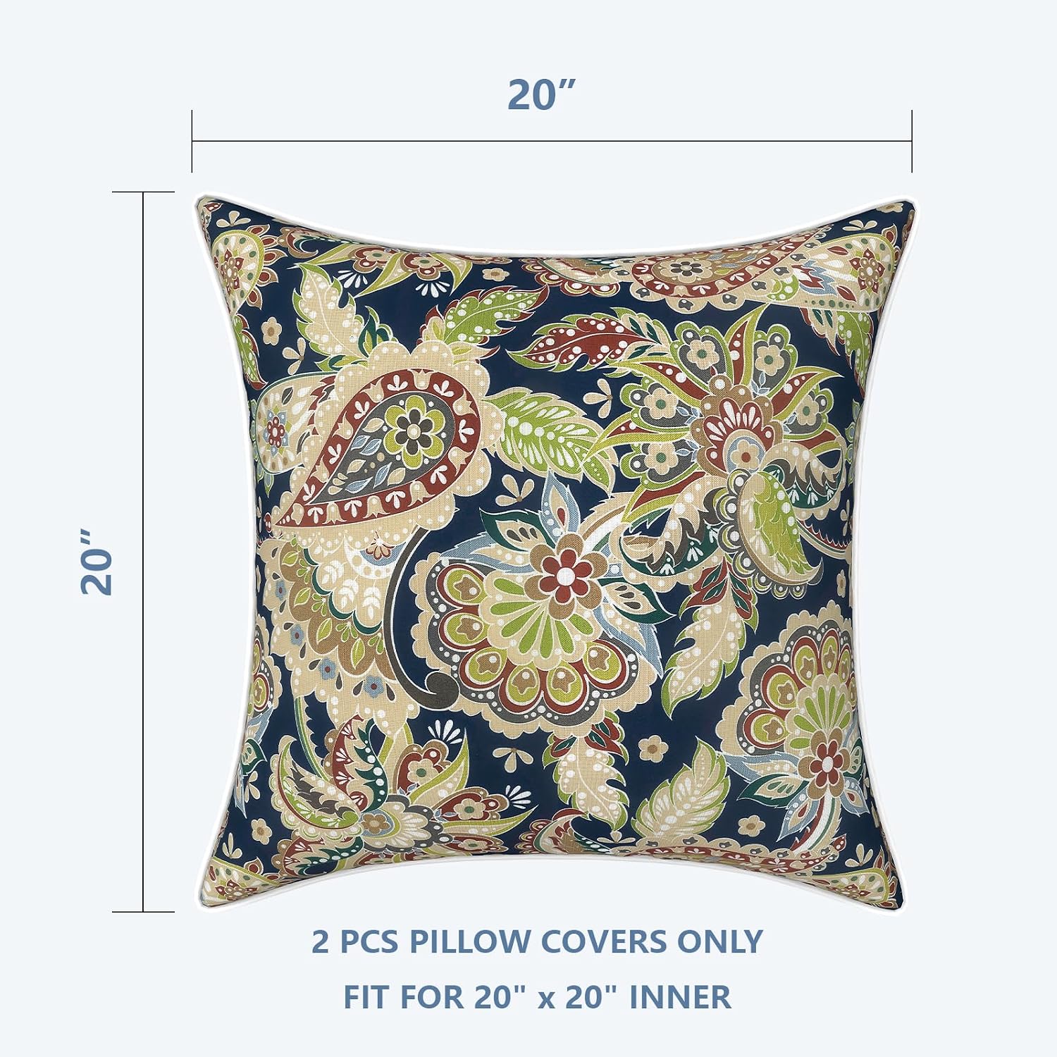 LVTXIII Outdoor/Indoor Pillow Covers, Patio Fade Resistant Throw Pillow Covers ONLY, Waterproof Farmhouse Accent Cushion Cases for Sofa…