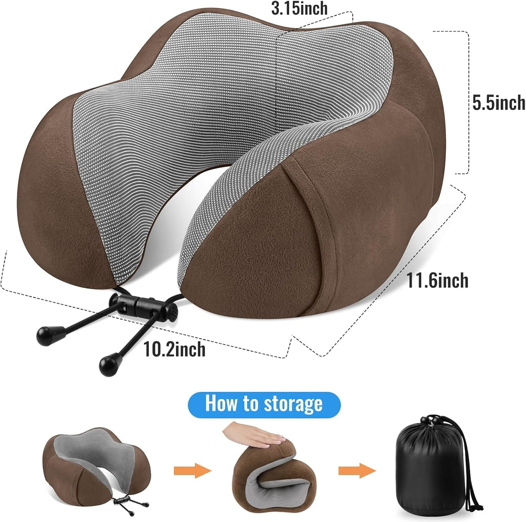 CloudBliss Travel Pillow Premium Memory Foam, Comfortable & Supportive Neck Pillow, Sleeping Neck Pillows for Travel, Airplane Pillow for…
