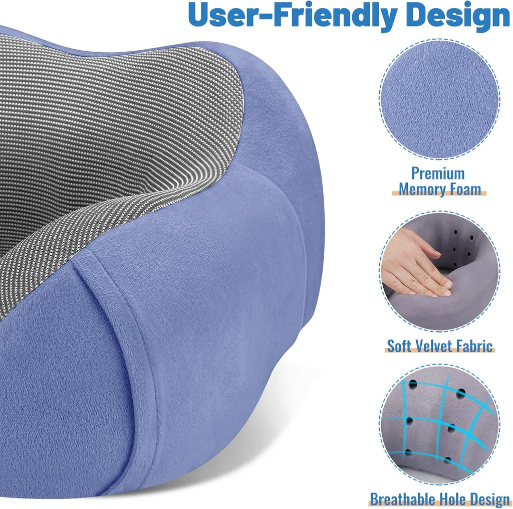 CloudBliss Travel Pillow Premium Memory Foam, Comfortable & Supportive Neck Pillow, Sleeping Neck Pillows for Travel, Airplane Pillow for…