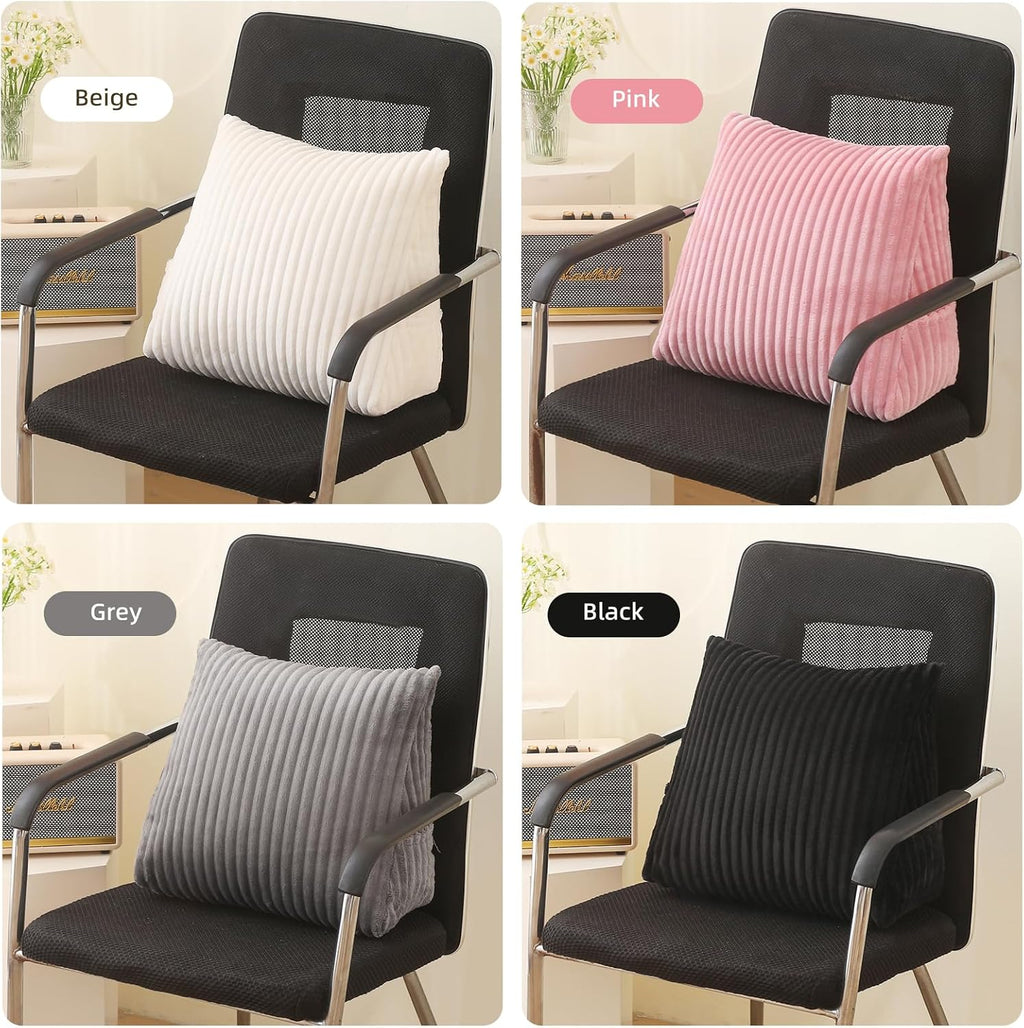 Corduroy Wedge Reading Pillow for Bed, 3 Sizes, 4 Colors for Bed, Sofa, Office Chair (White, Small 16 * 14 * 7in)