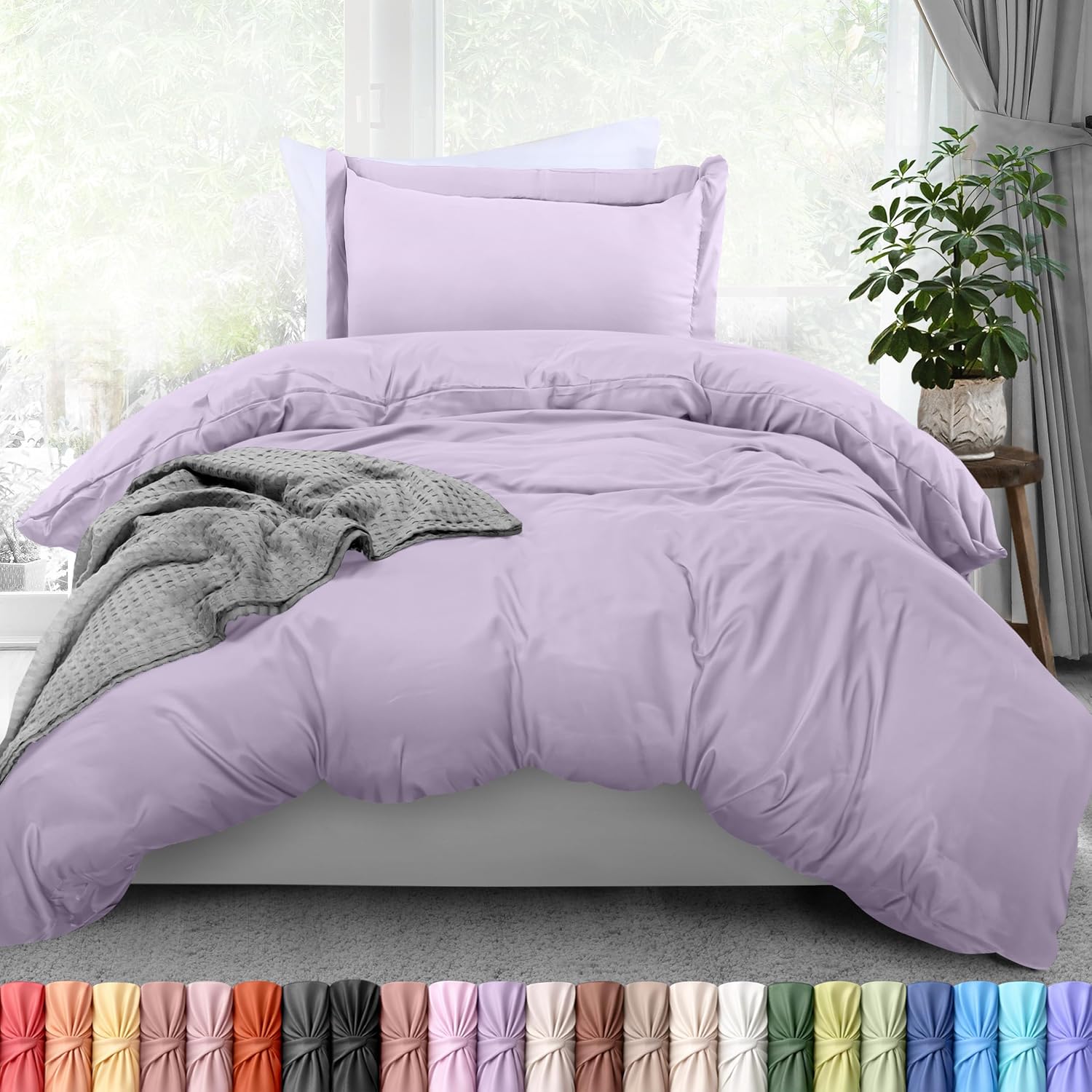 Utopia Bedding Duvet Cover Twin Size - 2 Piece with Zipper Closure - 1 Comforter Cover 68X90 Inches & 1 Pillow Sham 20X26 Inches…