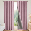 Joydeco Blackout Curtains for Bedroom - 100% Light Blocking 2 Panels Set Pink Drapes 42" W x 90" L, Thermal Insulated Room Darkening Curtai…