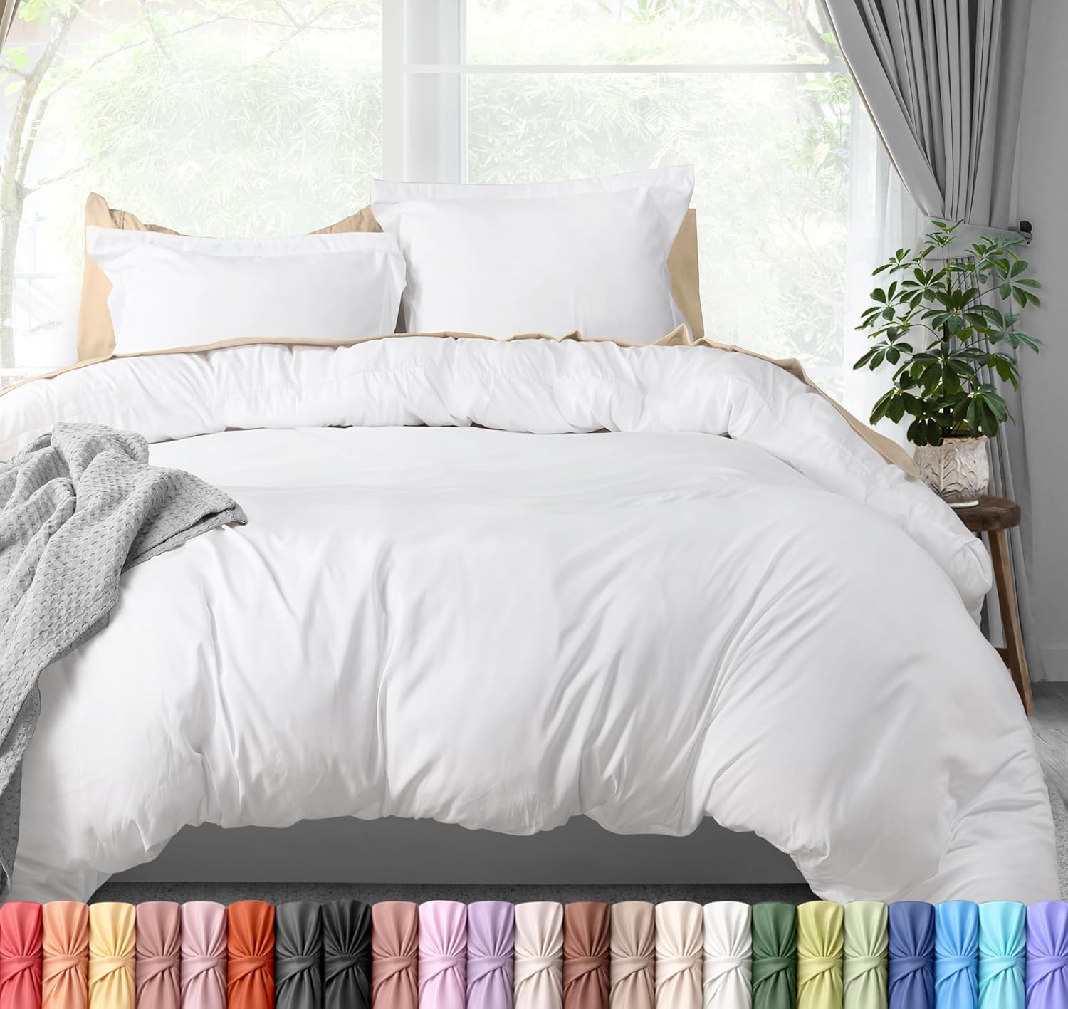 Utopia Bedding Duvet Cover King Size - 3 Piece with Zipper Closure - 1 Comforter Cover 104X90 Inches & 2 Pillow Shams 20X36 Inches…
