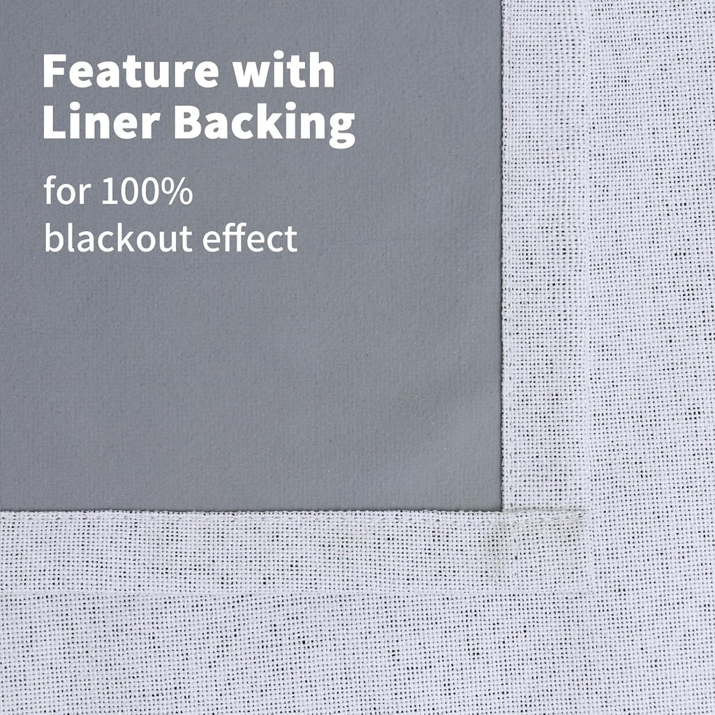 YoungsTex Linen Blackout Curtains for Bedroom 68 Inches Long, Thermal Black Out Drapes with Grommet Textured Insulated Blinds for Winter Li…