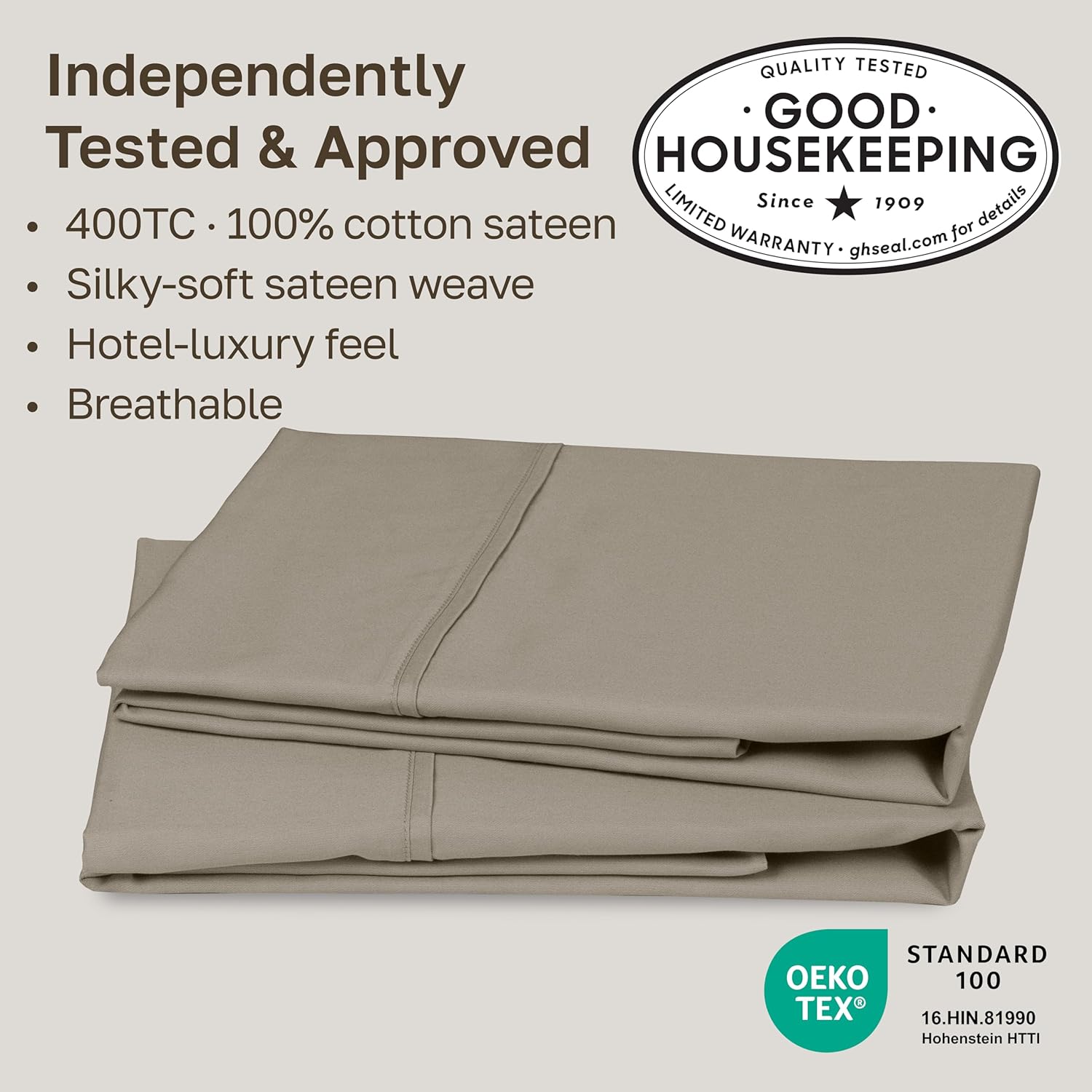 CaliforniaDesignDen California Design Den King Size Pillowcase Set - 400 Thread Count, 100% Cotton Sateen, Set of 2 Pillow Covers, Soft and…