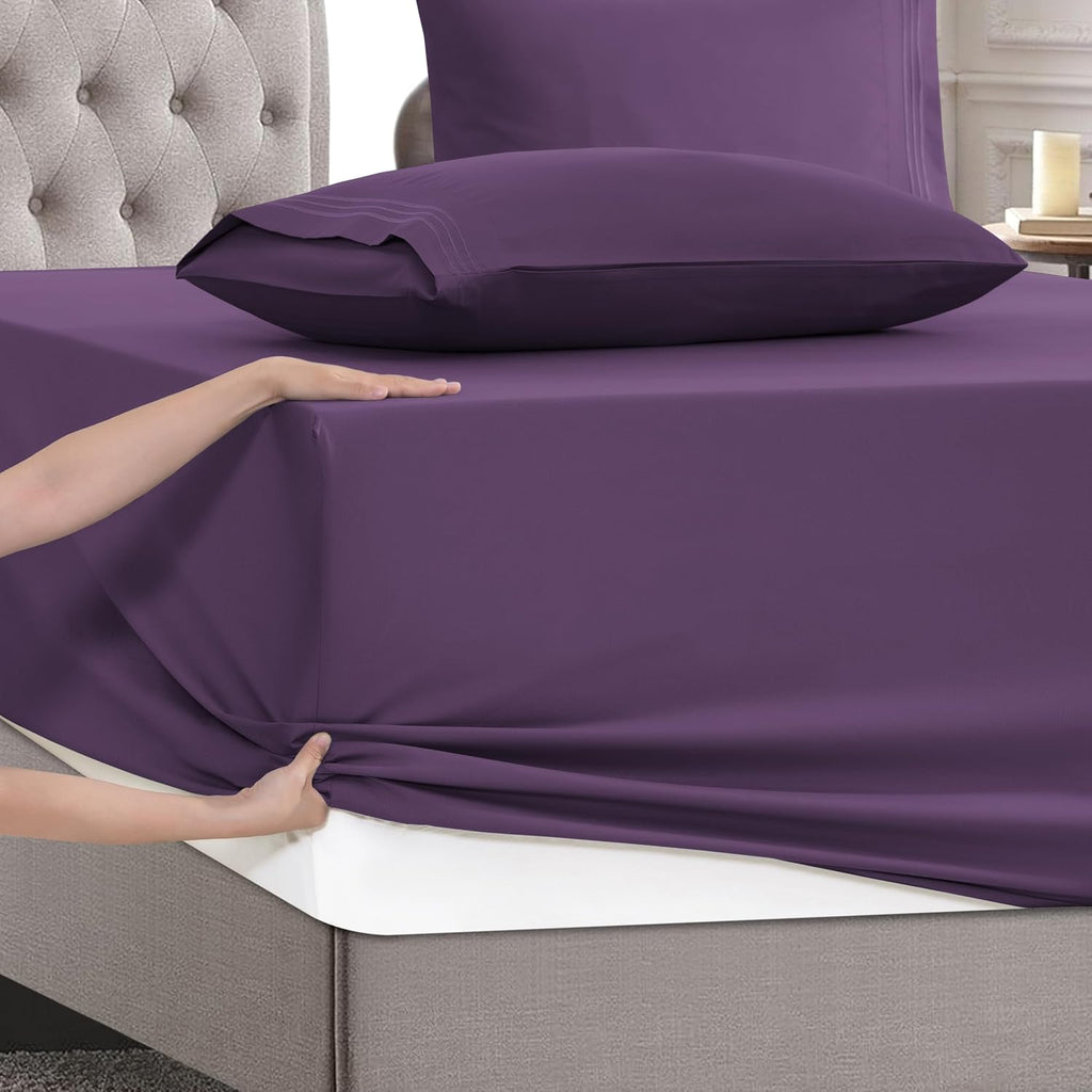 MocassiLuxuryBedding Mocassi Luxury 6-Piece Sheet Set, Ultra Soft 1800 Hotel Quality Microfiber Sheet Set, Fits Mattresses Up to 18 to 24 I…