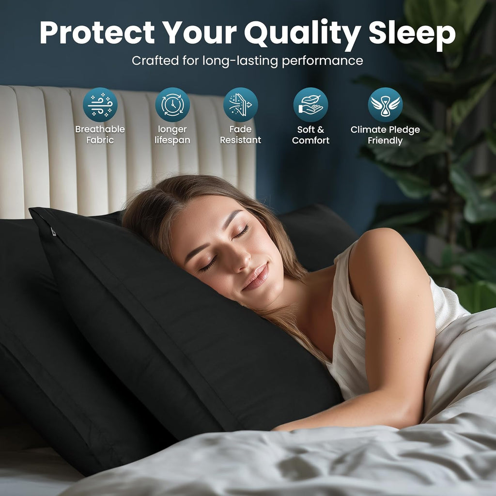 Utopiabedding Utopia Bedding Queen Pillow Protectors - Pack of 2 - Zipper Closure - Soft Brushed Microfiber Fabric - Shrinkage and Fade Res…