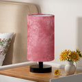 Fenmzee Small Table Lamp for Bedroom - Inline Control, Bedside Lamp with 3000K A15 LED Blub, Easy Assembly (Pink Shade - Black Base, 9"…
