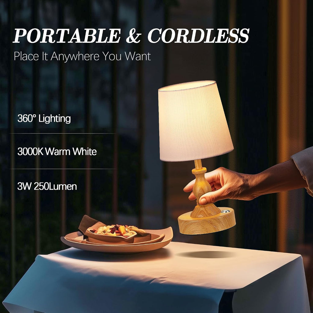 PARTPHONER Mini Cordless LED Table Lamp, 5200mAh Rechargeable Battery Operated Lamp, 3-Level Brightness, Touch Dimmable Desk Lamp…