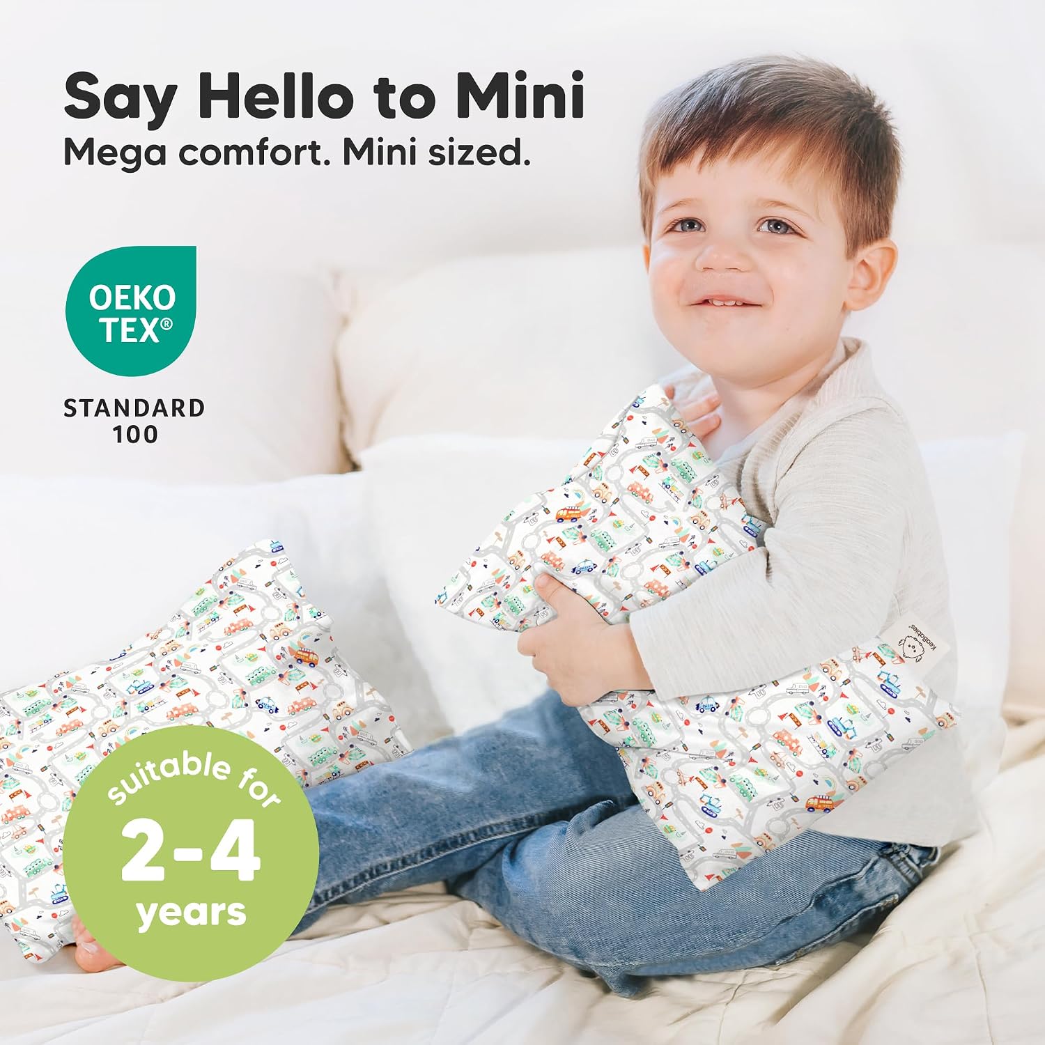 Mini Toddler Pillow with Pillowcase - 9x13 My Little Dreamy Travel Kids Pillow for Sleeping, Toddler Bed, Small, Tiny, Organic Cotton…