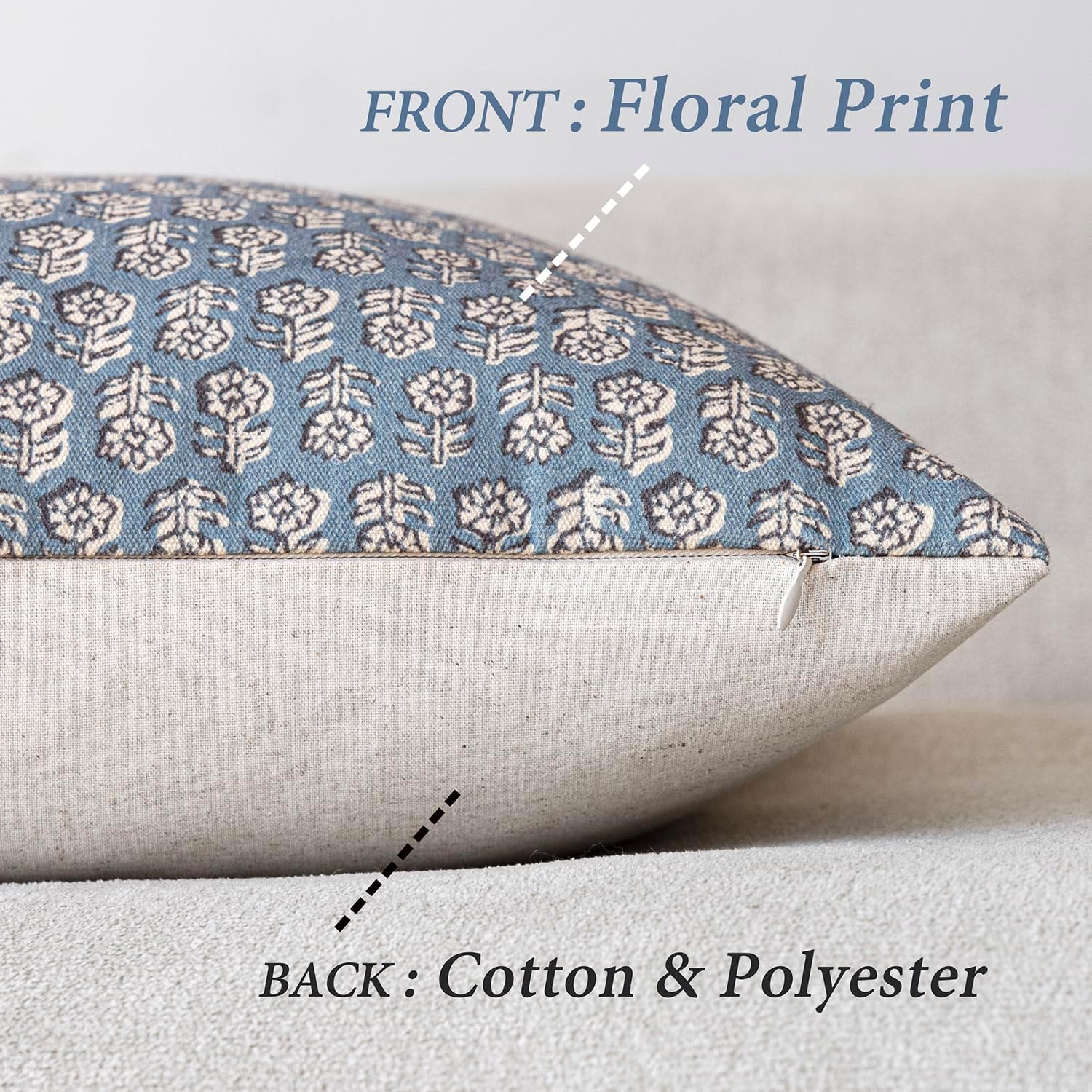 Foindtower Set of 2 Decorative Vintage Floral Print Throw Pillow Covers Neutral Modern Farmhouse Cushion Covers Boho Home Decor for Sofa…