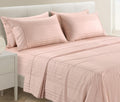 Casa Platino 100% Cotton Sheets King Size Set - 6 Pcs (1 Flat, 1 Fitted, 4 Pillowcases) - Striped 500 TC - Ultra Smooth Sateen Weave Bed…