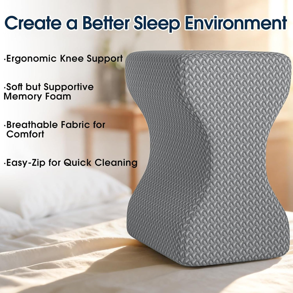 BlissTrends Memory Foam Knee Pillow, Knee Pillow for Side Sleepers, Leg Pillows for Sleeping Blood Circulation, Elevation Pillow for…