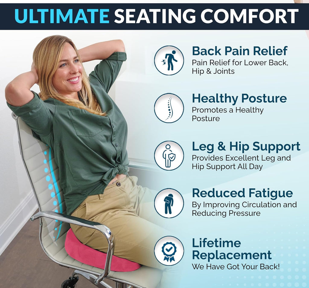 ComfiLife Gel & Memory Foam Seat Cushion – Office Chair Cushion, Car Seat Cushion – Chair Cushions for Back & Sciatica – Seat Cushions for…