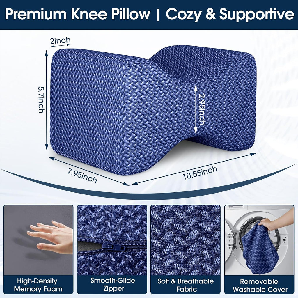 BlissTrends Memory Foam Knee Pillow, Knee Pillow for Side Sleepers, Leg Pillows for Sleeping Blood Circulation, Elevation Pillow for…