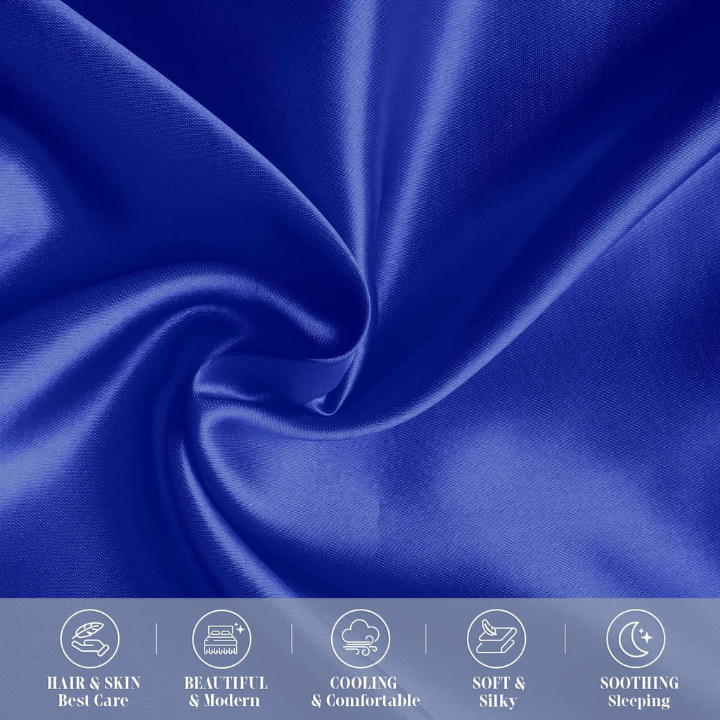 Elegantcomfort Elegant Comfort 6-Pack Cooling Viscose Satin Pillowcase Set with Hidden Zipper Closure, Silky Smooth for Hair and fabric…