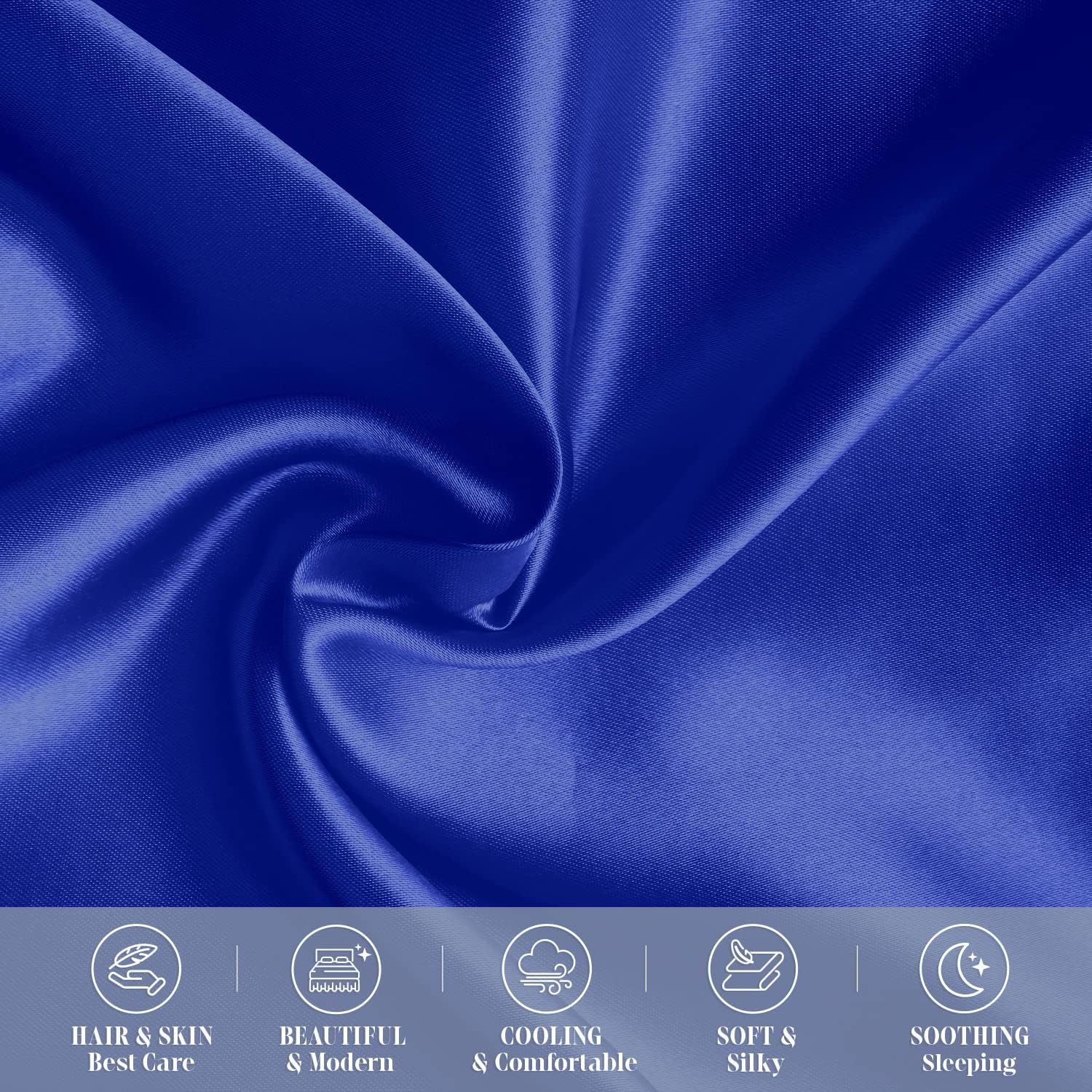 Elegantcomfort Elegant Comfort 6-Pack Cooling Viscose Satin Pillowcase Set with Hidden Zipper Closure, Silky Smooth for Hair and fabric…