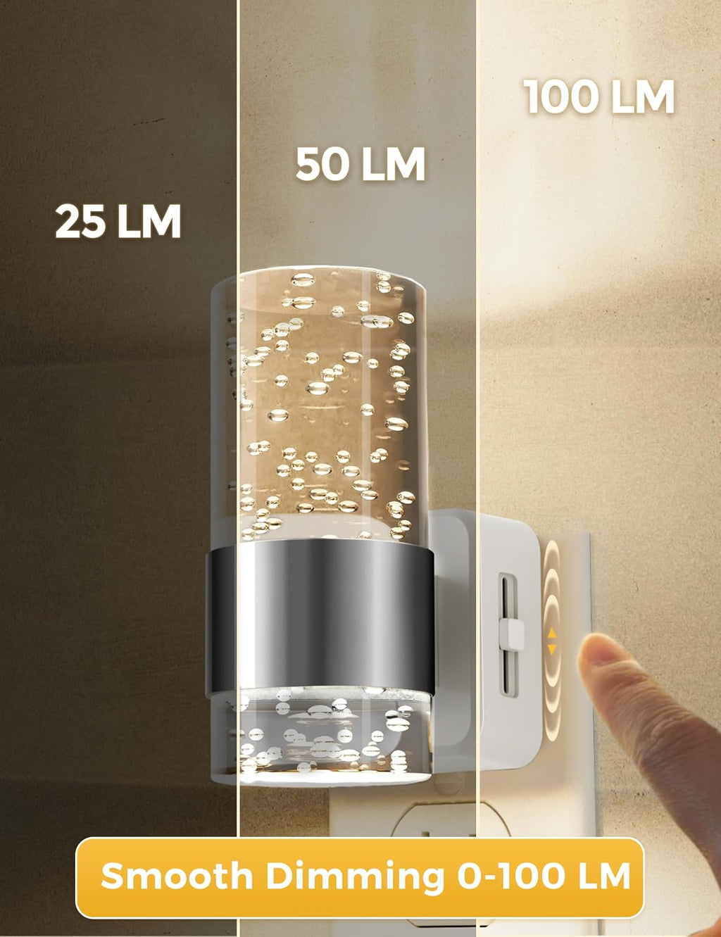 L LOHAS LED Night Light, Dimmable Night Lights Plug into Wall, Acrylic Nightlights with 0-100 LM Adjustable Brightness, 3000K Plug in…