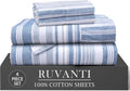 Ruvanti 100% Cotton Percale Sheets Twin Size 4 Piece Set, Cooling Bed Sheets for Hot Sleepers, Deep Pocket 16”, Breathable Lightweight & Du…