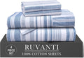 Ruvanti 100% Cotton Percale Sheets Twin XL Size 4 Piece Set, Cooling Bed Sheets for Hot Sleepers, Deep Pocket 16”, Breathable Lightweight &…