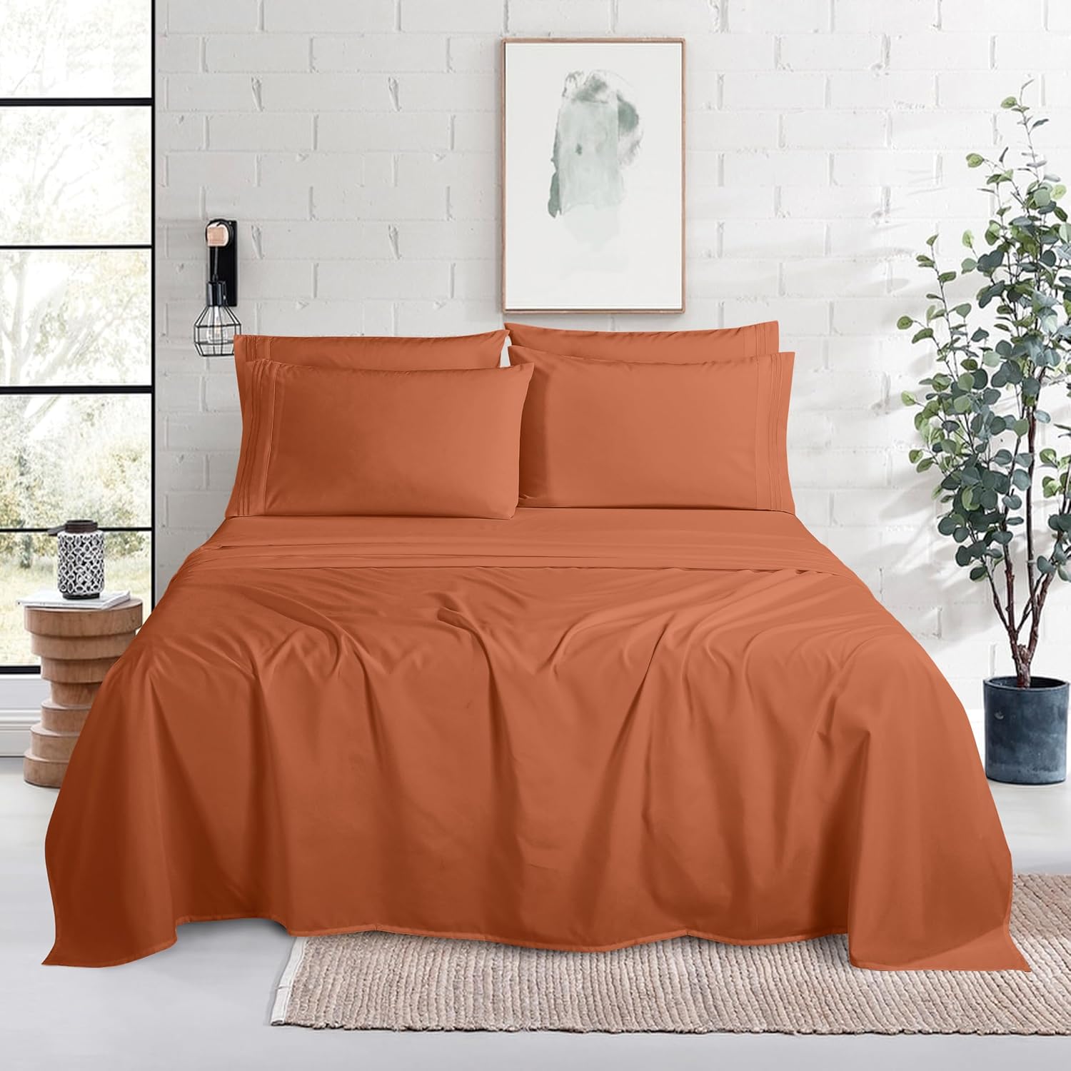 MocassiLuxuryBedding Mocassi Luxury 6-Piece Sheet Set, Ultra Soft 1800 Hotel Quality Microfiber Sheet Set, Fits Mattresses Up to 18 to 24 I…