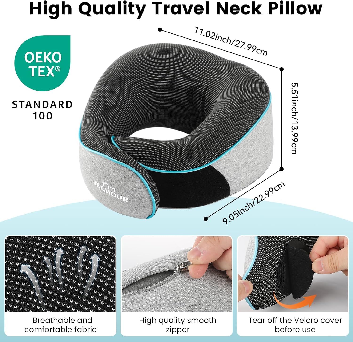 Travel Pillow-Neck Pillows for Airplanes, Memory Foam Travel Neck Pillow for Long Flights|Airport Travel Essentials 360° Support Gifts…