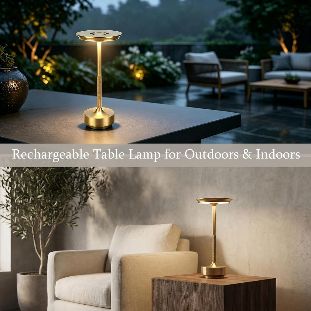 Rechargeable Cordless Table Lamp Set of 2, Portable Battery Operated LED Table Light, 3 Color Stepless Dimming with Touch Sensor & Memory…