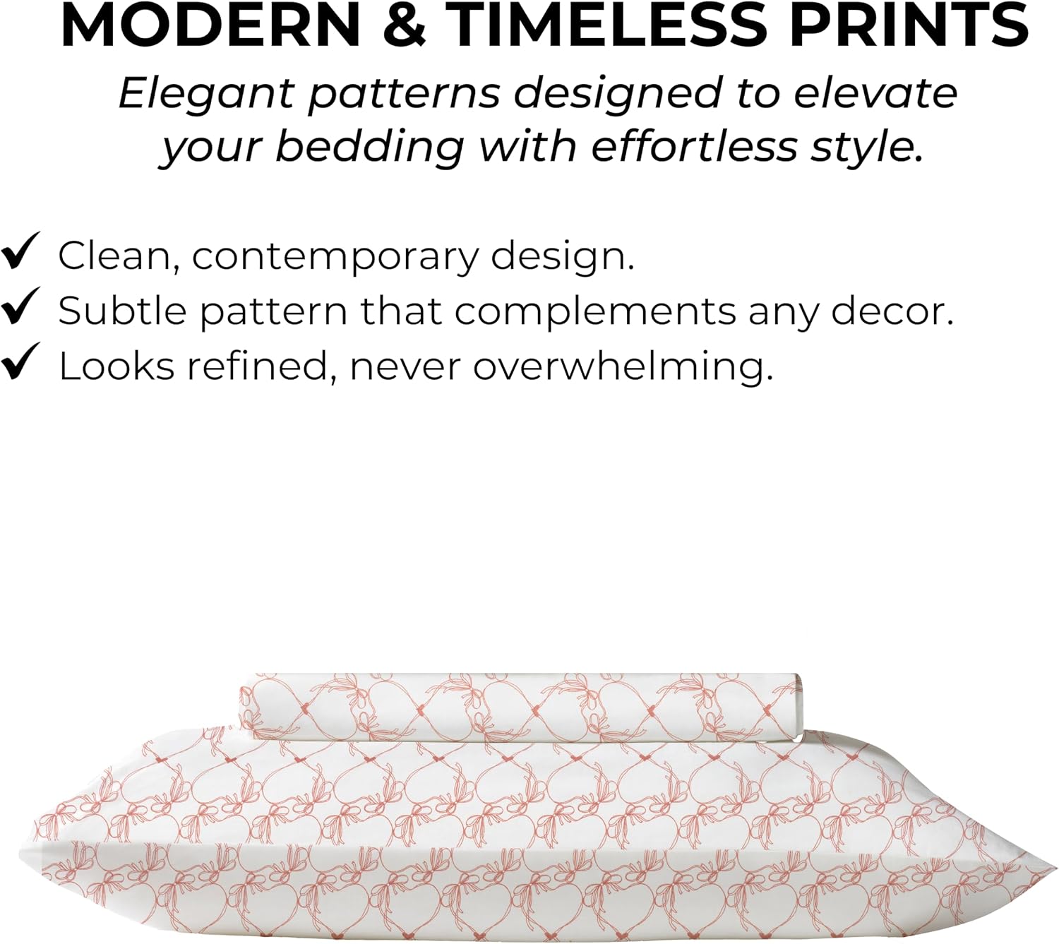 Twin Fitted Sheet with 18" Deep Pockets, No Flat - Percale Weave Natural - Breathable 100% Cotton Printed Bedding, 1 Fitted Sheet + 1…