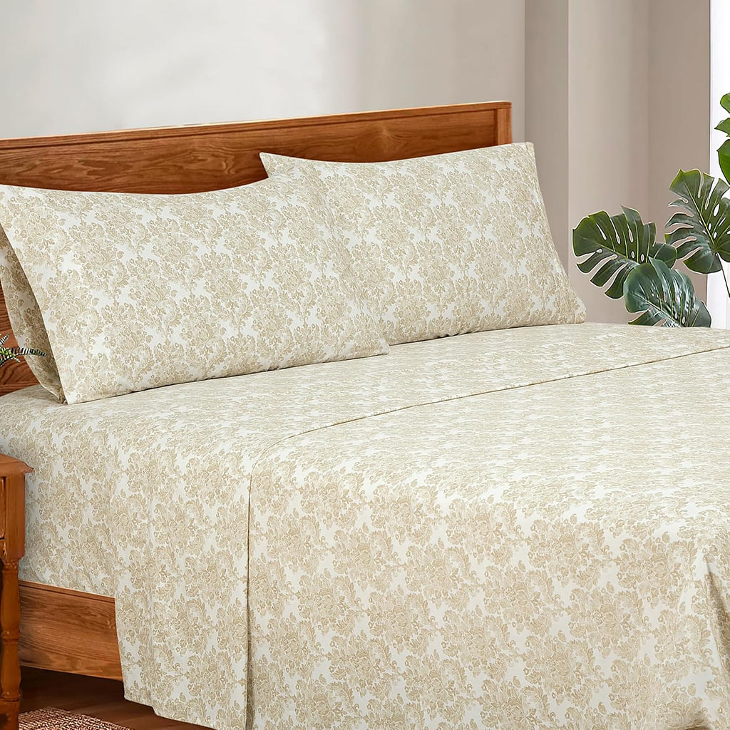 Royalelinens ROYALE LINENS 300 Thread Count 100% Long Staple Combed Cotton Sheet Set - 4 Piece King Bed Sheets - 1 Fitted, 1 Flat & 2 Pillo…