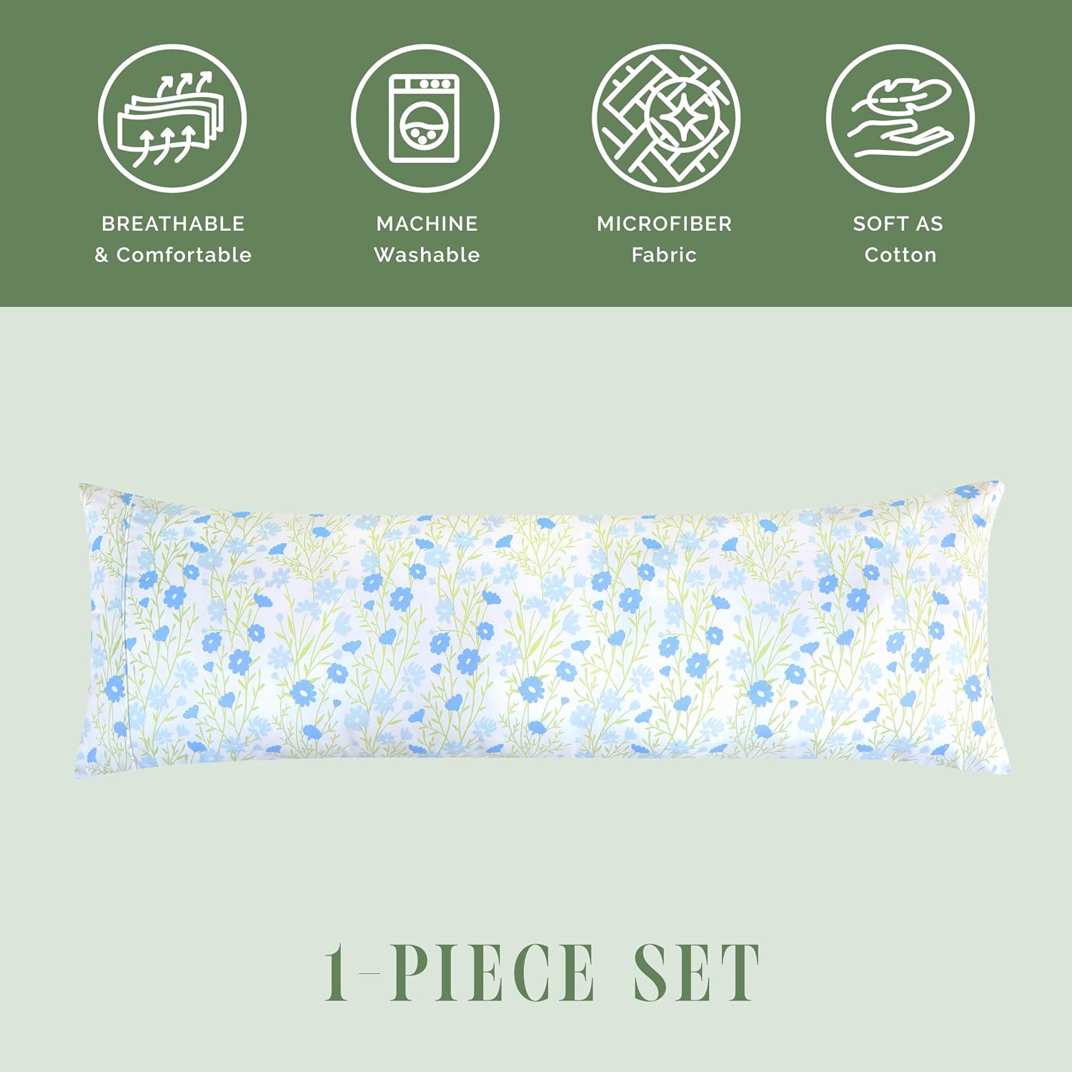 Elegantcomfort Elegant Comfort Ultra Soft 1-Piece Set Floral Print Pillowcases - 1500 Hotel Quality Microfiber, Soft and Smooth Hidden Zipp…