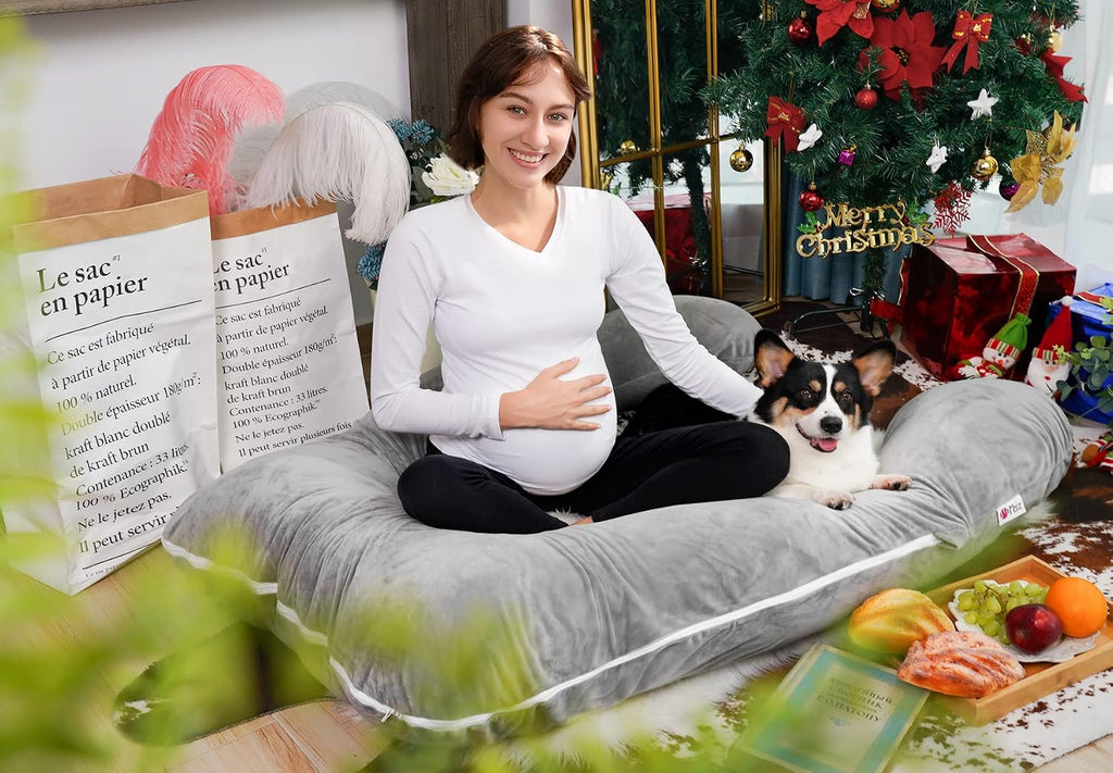 Meiz Pregnancy Pillow, U Shaped Full Body Pillow, Pregnancy Pillows for Sleeping, Maternity Pillow for Pregnant Women with Removable Velvet…